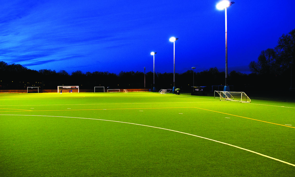 football pitch with artificial grass