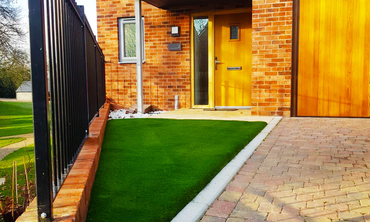 driveway with artificial grass