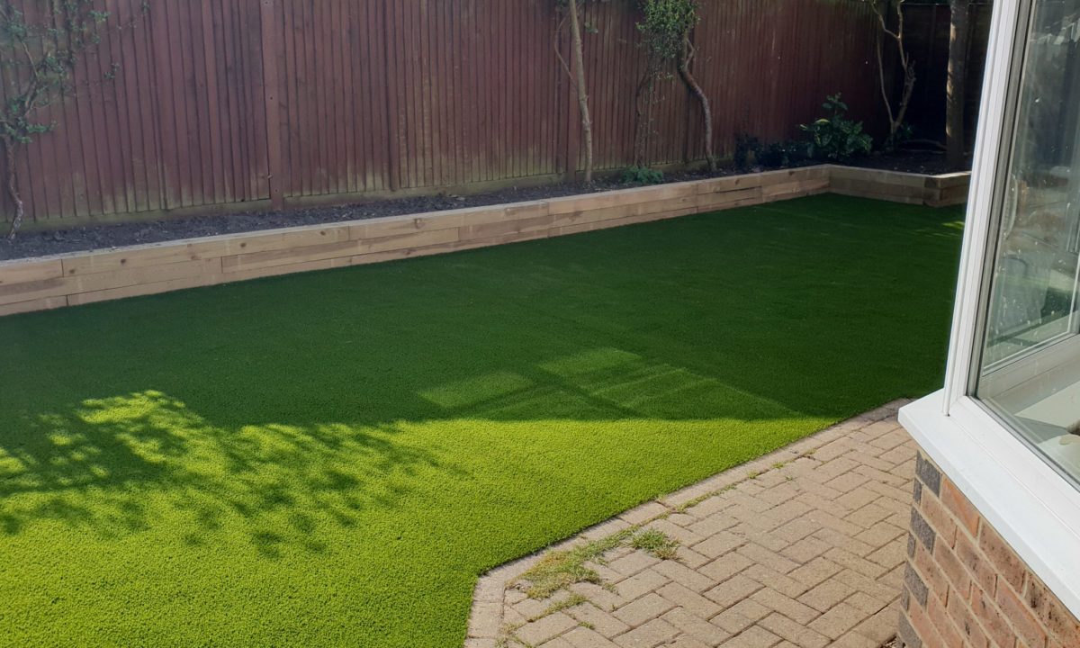 garden after the artificial glass installation