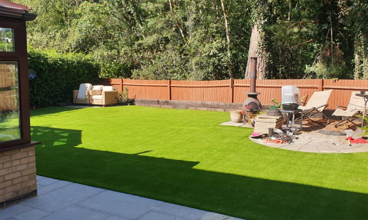 garden after the artificial glass installation