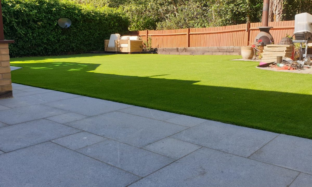 garden after the artificial glass installation