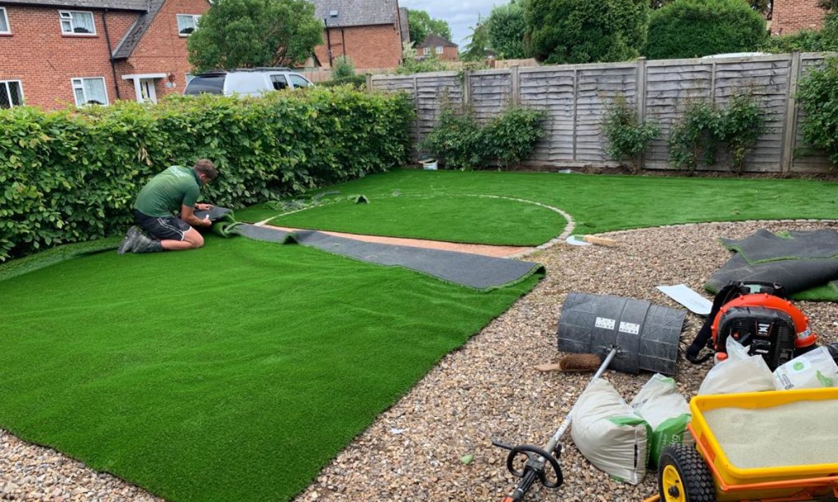 front garden artificial grass installation process