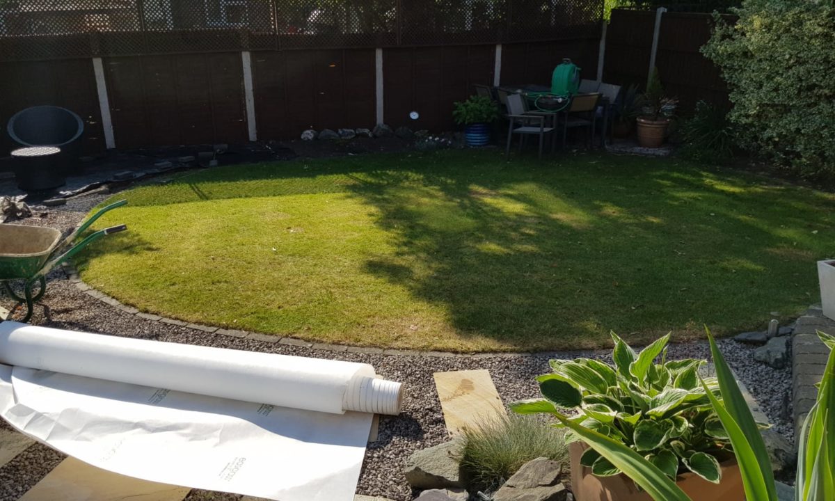 garden before artificial grass installation